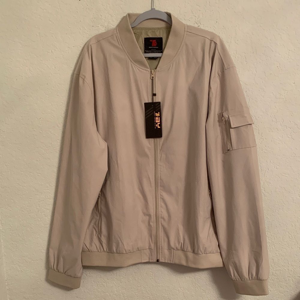 NWT Travels Together With You Men's Beige Windbreaker Jacket Size 3XL